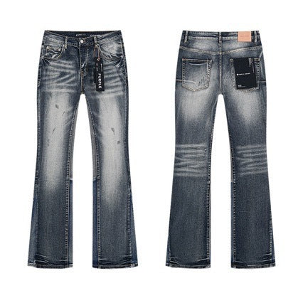 PURPLE FLARED JEANS BLUE DENIM