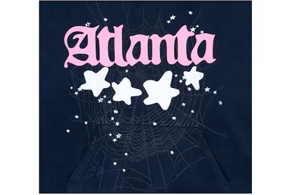 Hoodie Sp5der Atlanta en azul marino