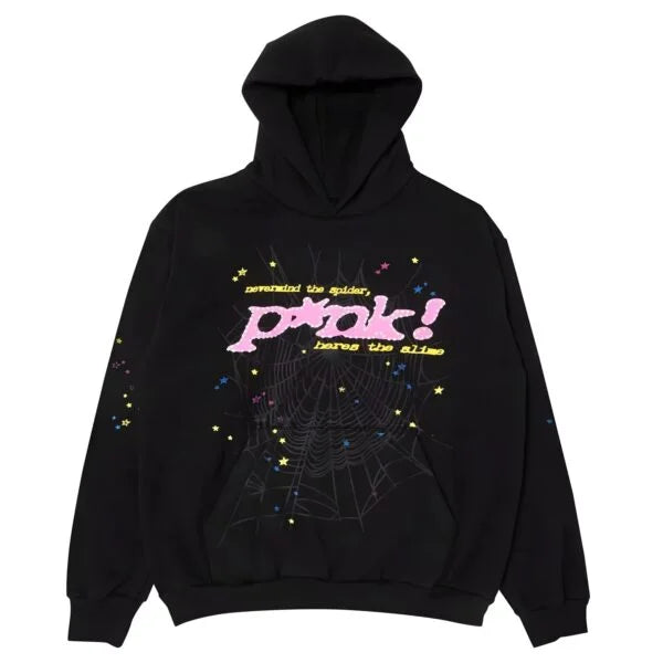 Hoodie Sp5der P*NK en negro