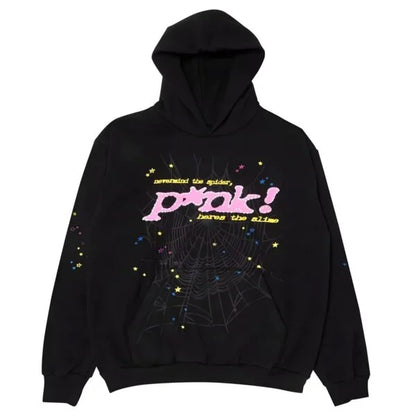 Hoodie Sp5der P*NK en negro