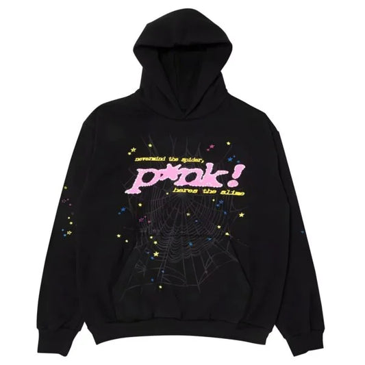 Hoodie Sp5der P*NK en negro